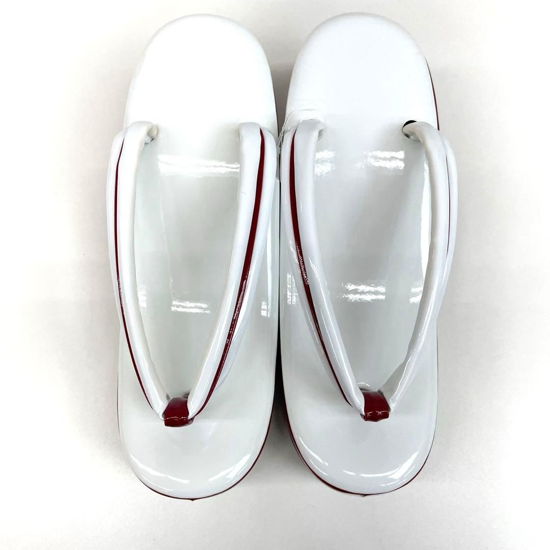  着物と帯 時流 Z 25990 t◆ 草履◆3段 Lサイズ 白×赤 草履 和装履物