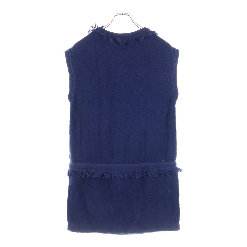 CHANEL (シャネル) ココマーク刺繍 パイル生地 Vネックフリンジ