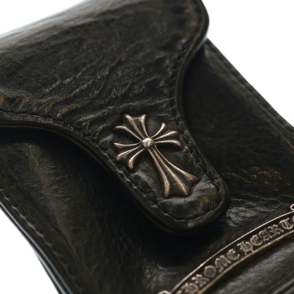 CHROME HEARTS (クロムハーツ) スモールCHクロス クロスボタン レザー