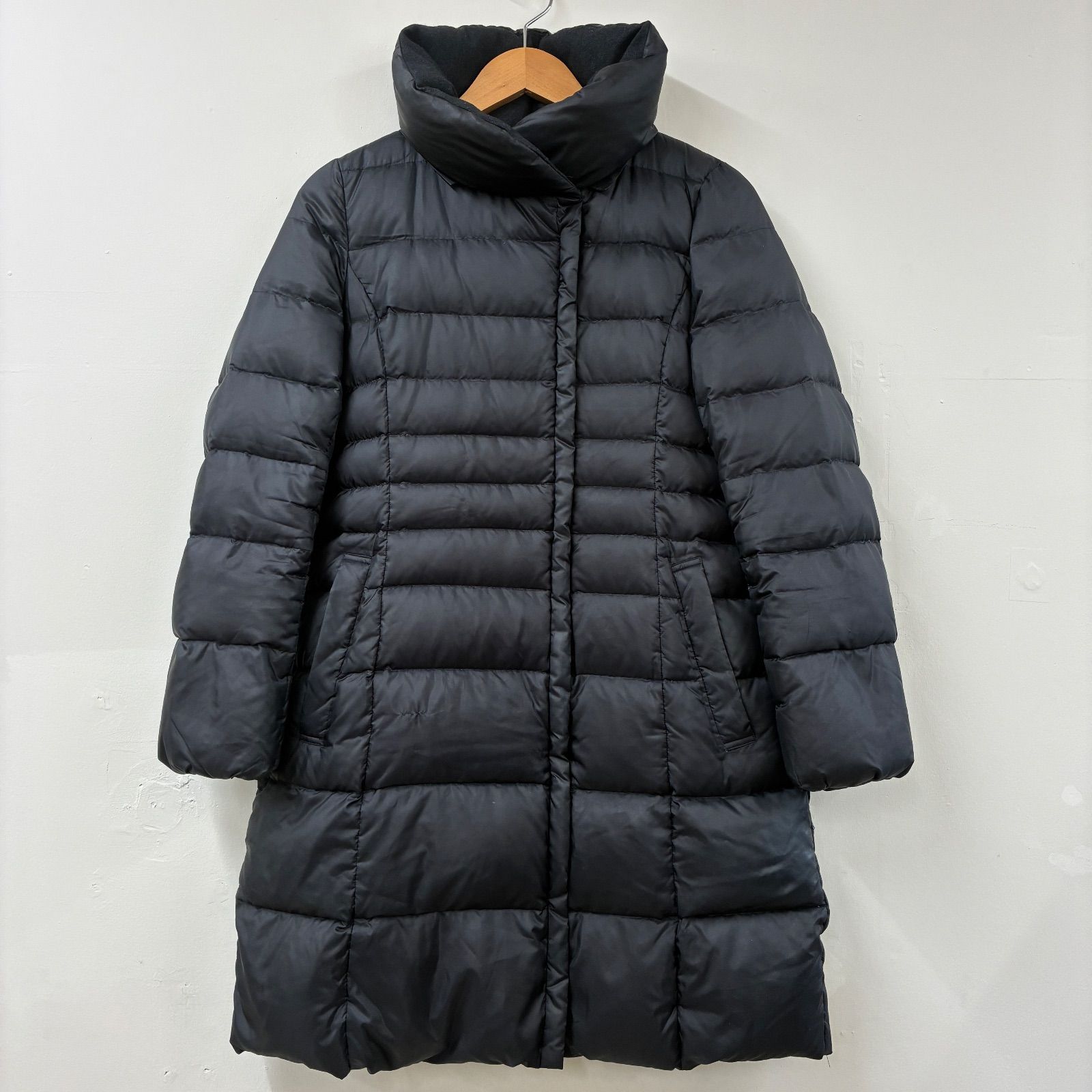 美品　23区　ロングダウンコート ボリュームネック Aライン　ブラック　38 訳アリ】23区 ダウンコート ロング Aライン ボリュームネック ブラック