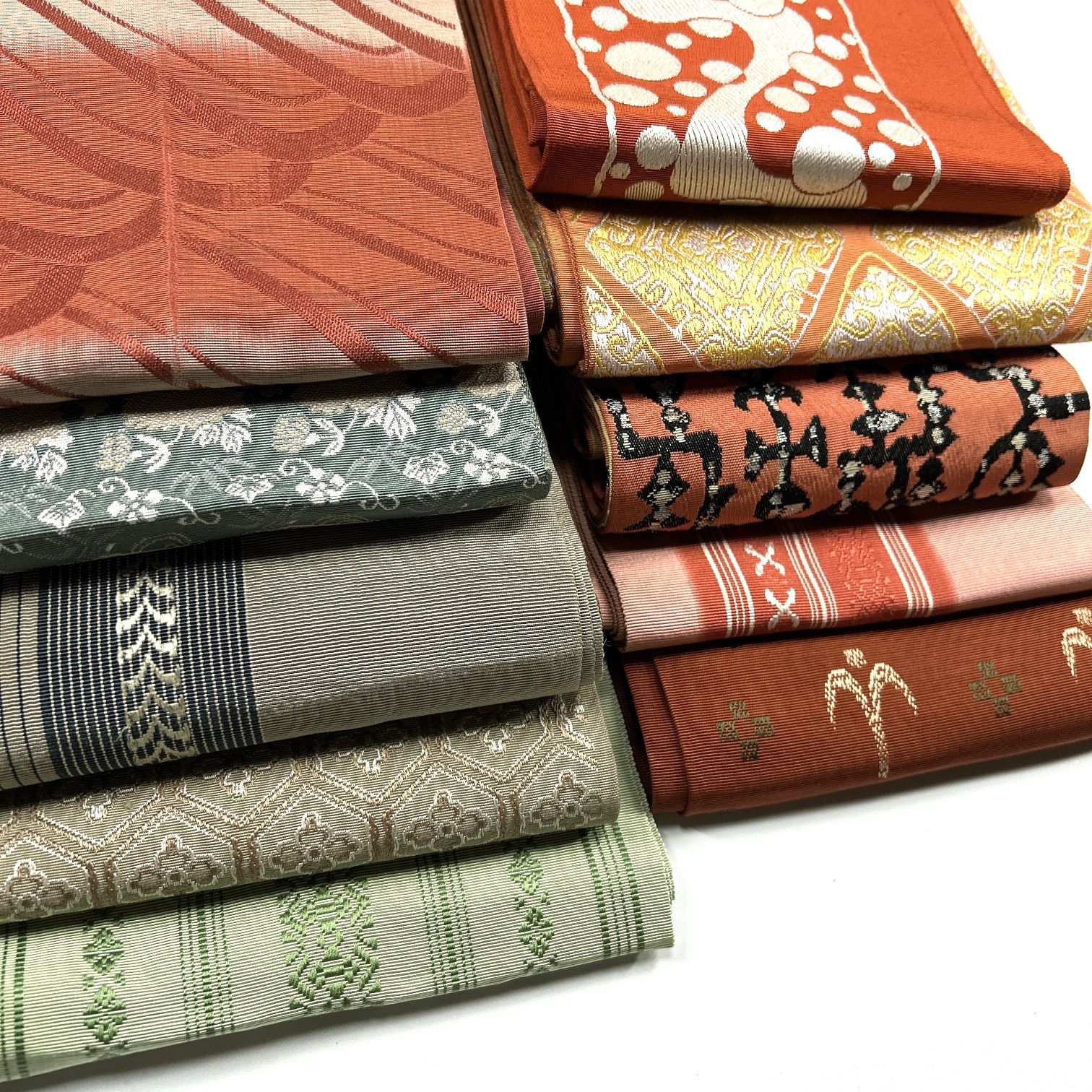 ◇半幅帯3本セット⑦ まとめ売り 半巾帯◇リメイクにも 半巾帯 10本 正絹 帯まとめ売り 同梱購入歓迎 リメイク用 着付け練習用