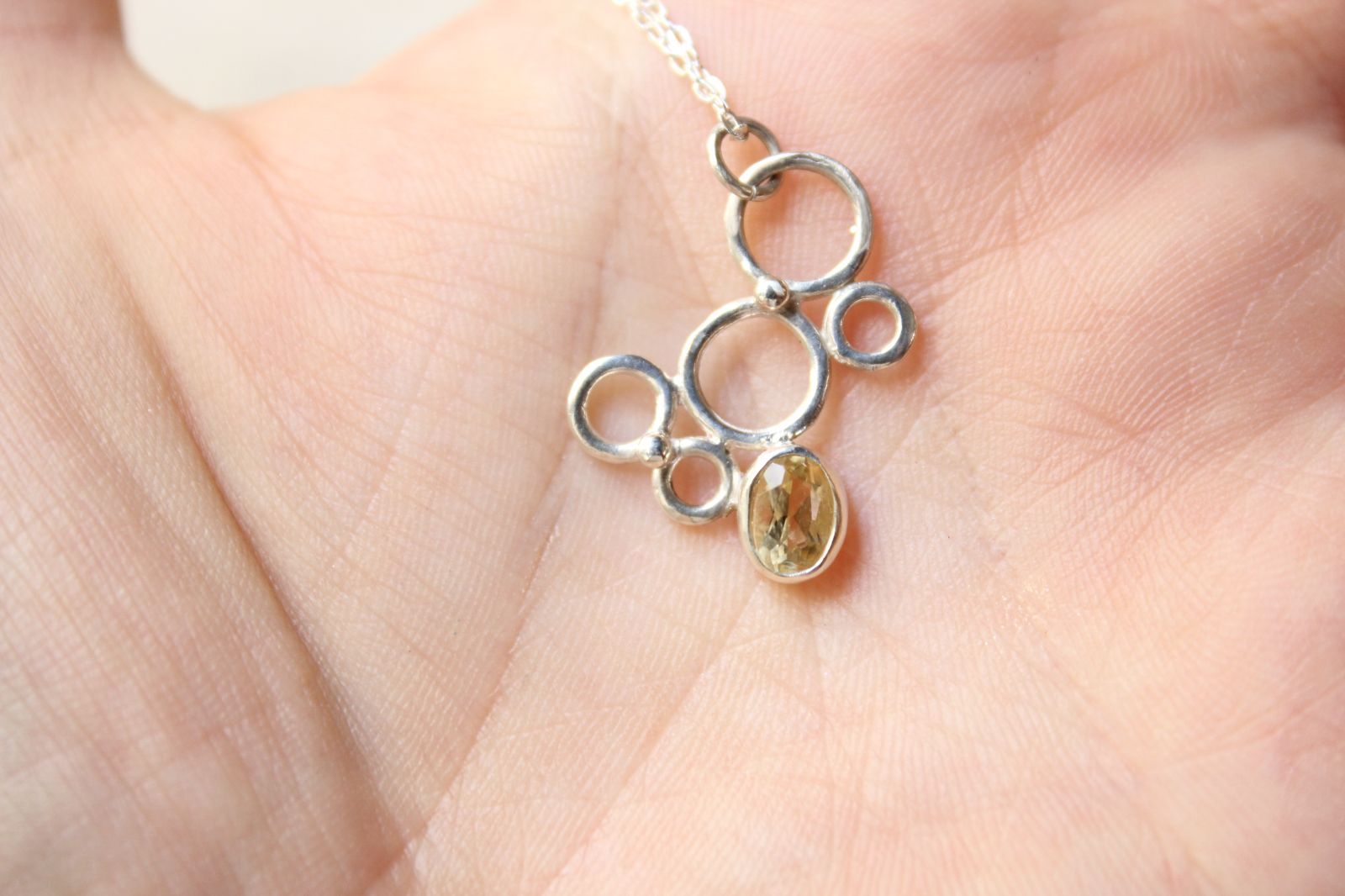 イエローベリルの泡ネックレス