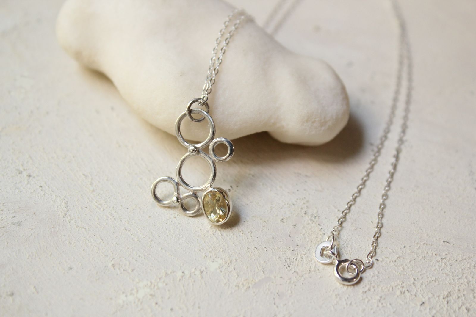 イエローベリルの泡ネックレス|SV 925|azur