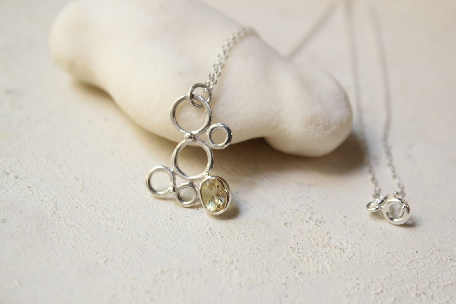 イエローベリルの泡ネックレス SV 925 azur