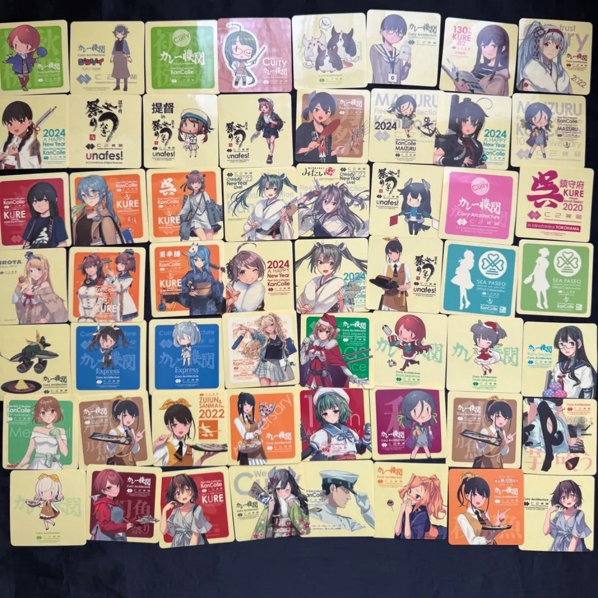 艦これ　カレー機関　シール　ステッカー　まとめ売り 艦隊これくしょん 艦これ シール ステッカー カレー機関 C2機関 約50点