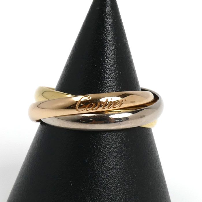 CARTIER カルティエ K 18 PG ピンクゴールド YG イエローゴールド WG トリニティ リング 指輪 13号 53 4 9 g レディース