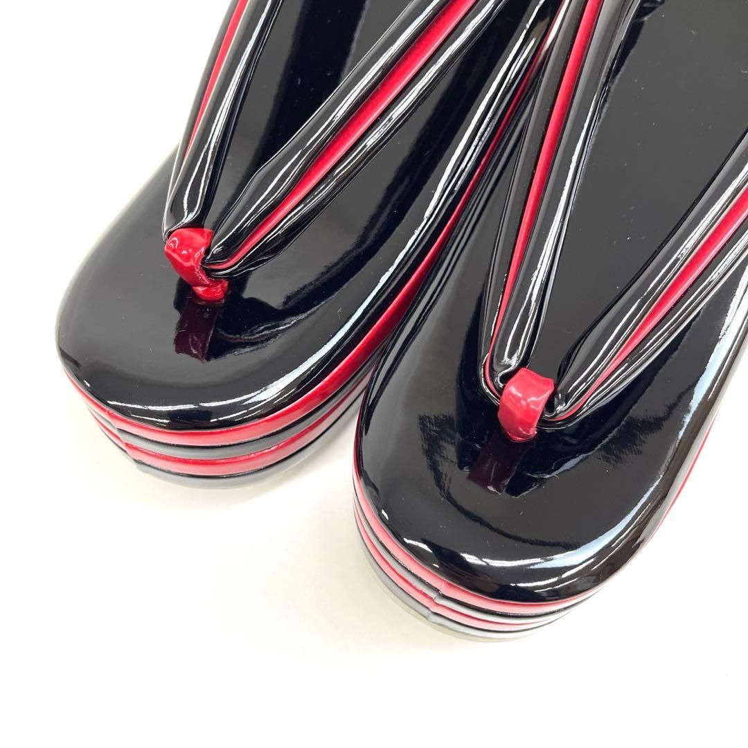 着物と帯 時流 Z 25986 t◆ 草履◆4段 Mサイズ 黒×赤