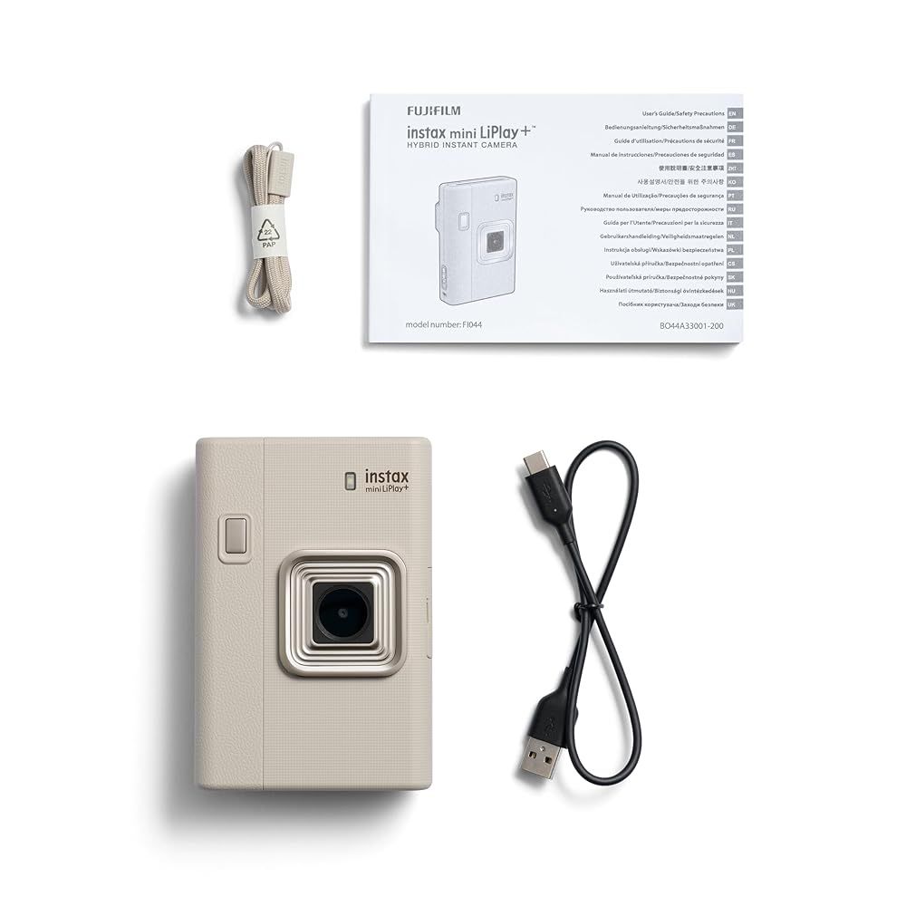 富士フイルム FUJIFILM チェキ インスタントカメラ スマホプリンター instax mini LiPlay PLUS INS BEIGE VN