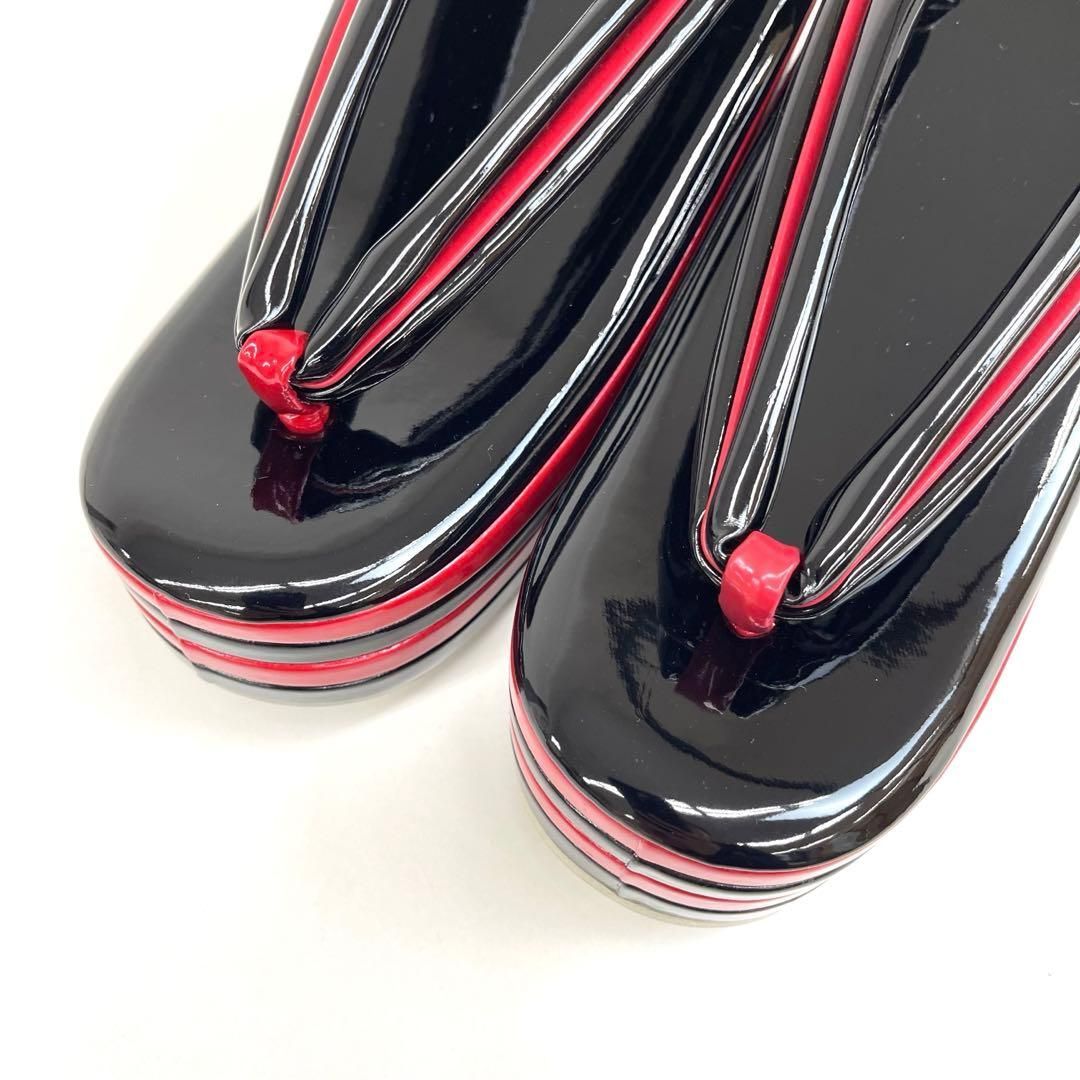 着物と帯 時流 Z 25985 t◆ 草履◆4段 Mサイズ 黒×赤