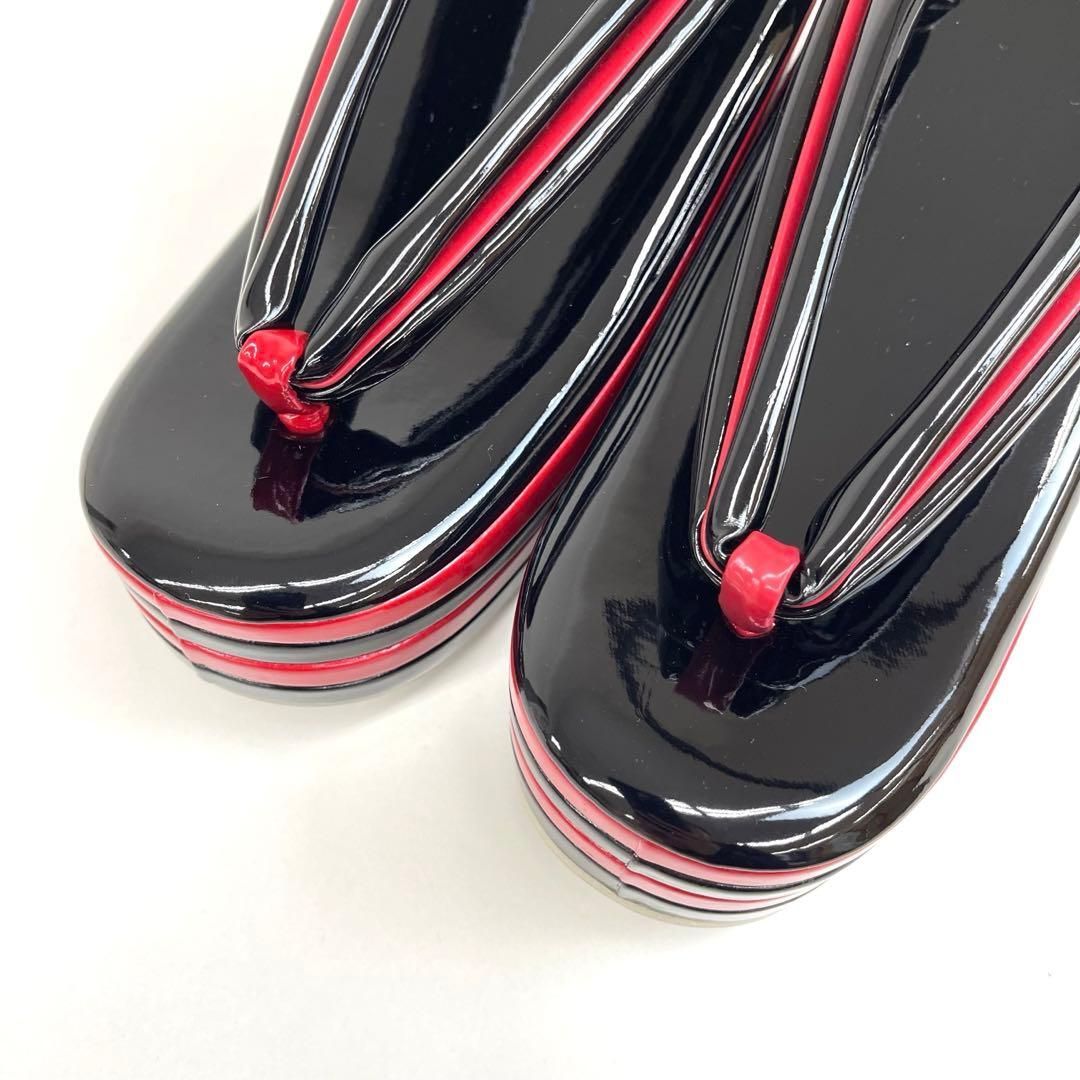 着物と帯 時流 Z 25984 t◆ 草履◆4段 Mサイズ 黒×赤