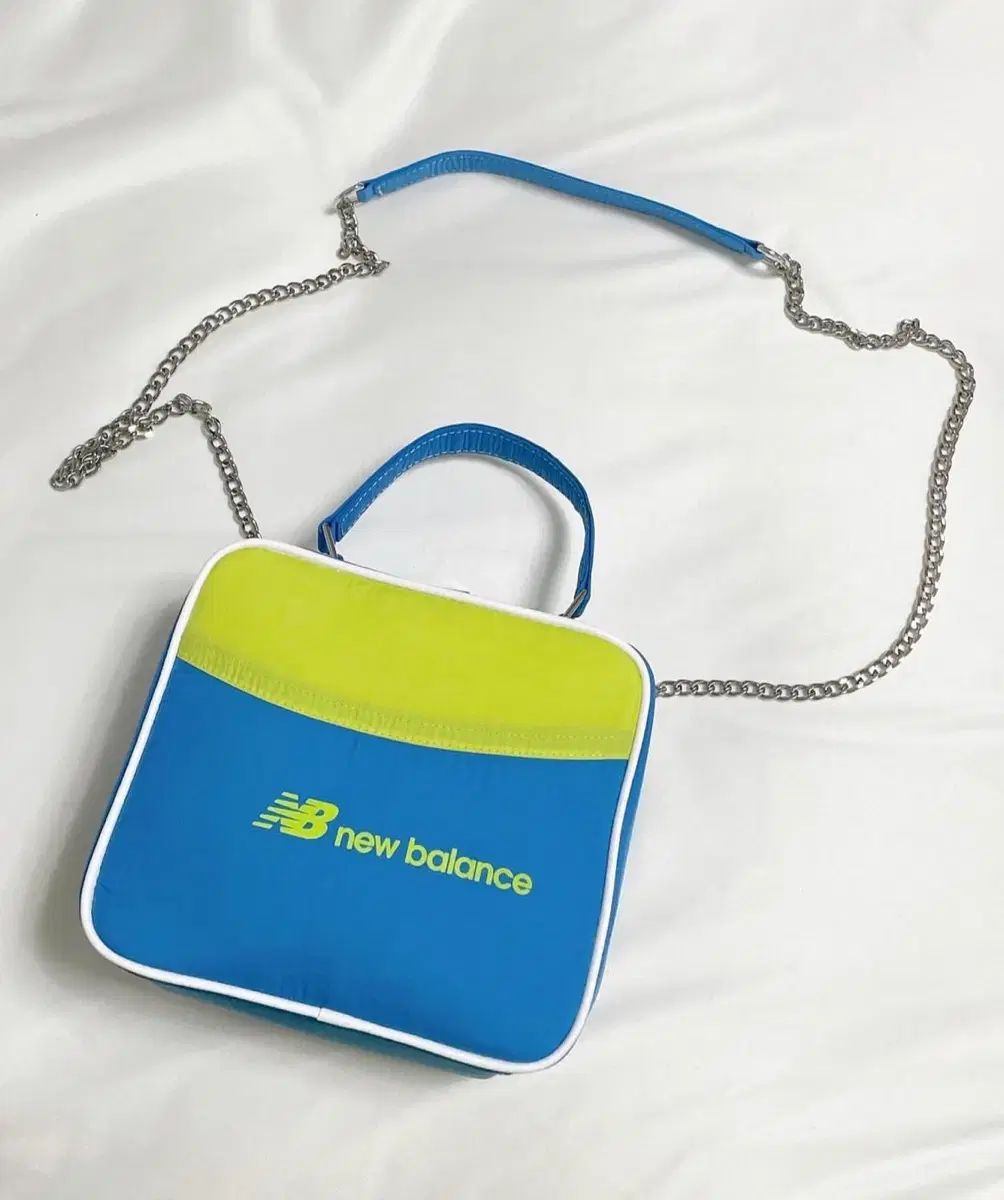 ニュー ンス ブルー ライム チェーン ハンドル トップバッグ