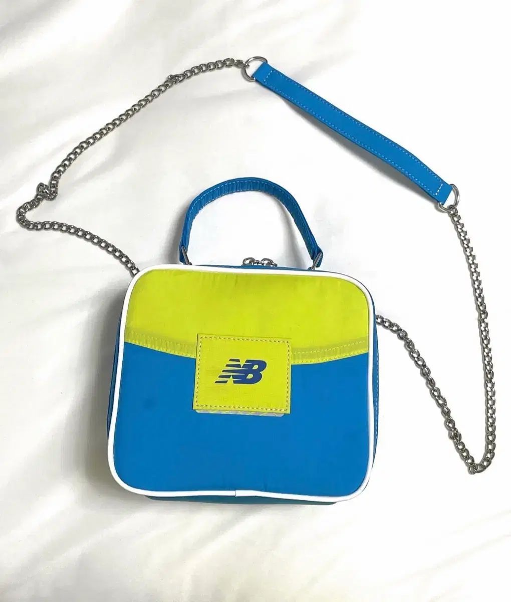 ニュー ンス ブルー ライム チェーン ハンドル トップバッグ