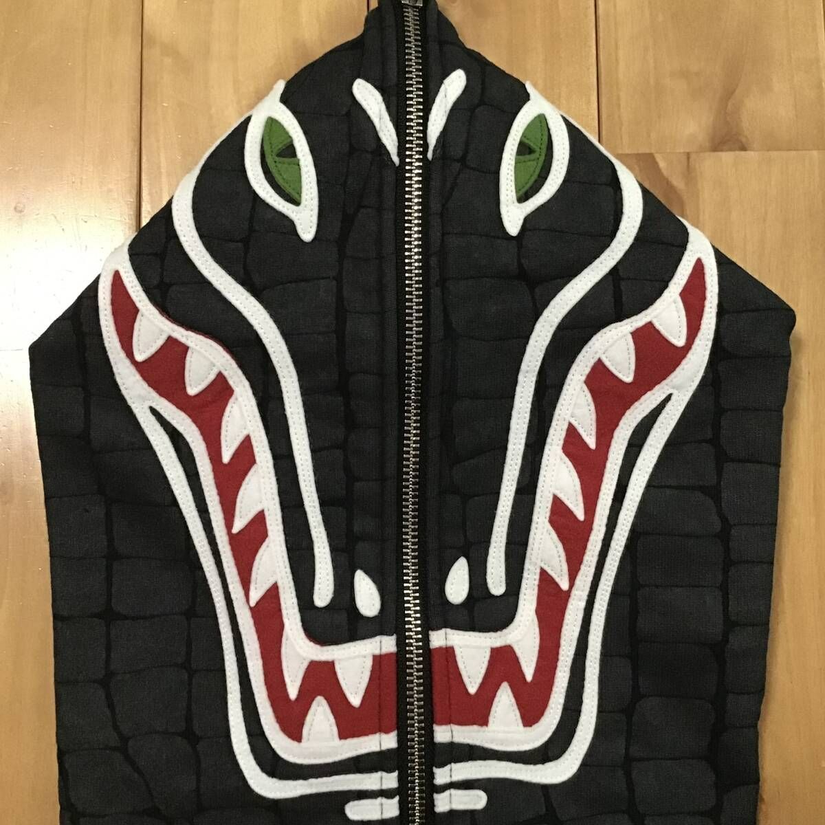 LACOSTE × BAPE CROCODILE FULL ZIP HOODIE Sサイズ ネイビー a
