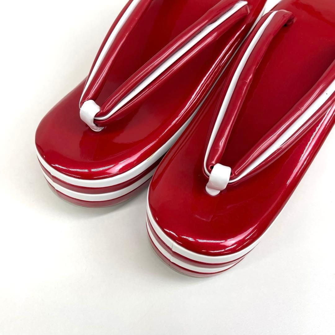 着物と帯 時流 Z 25982 t◆ 草履◆4段 Mサイズ 赤×白