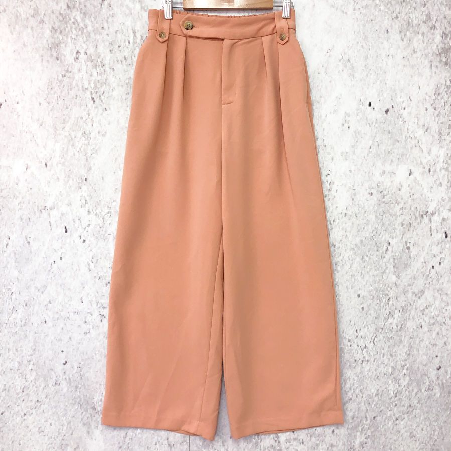 RAW FUDGE ローファッジ ダブルタック ワイド パンツ ピンクベージュ 〇