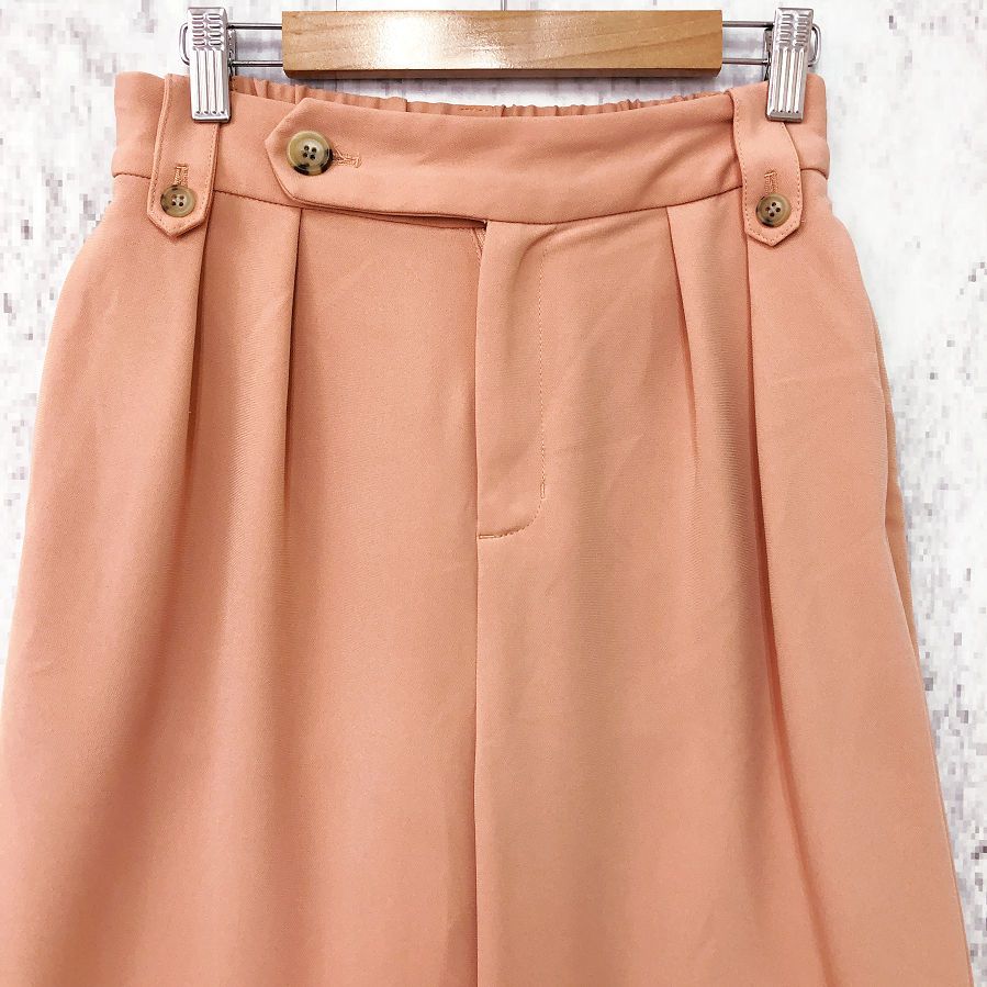 RAW FUDGE ローファッジ ダブルタック ワイド パンツ ピンクベージュ 〇