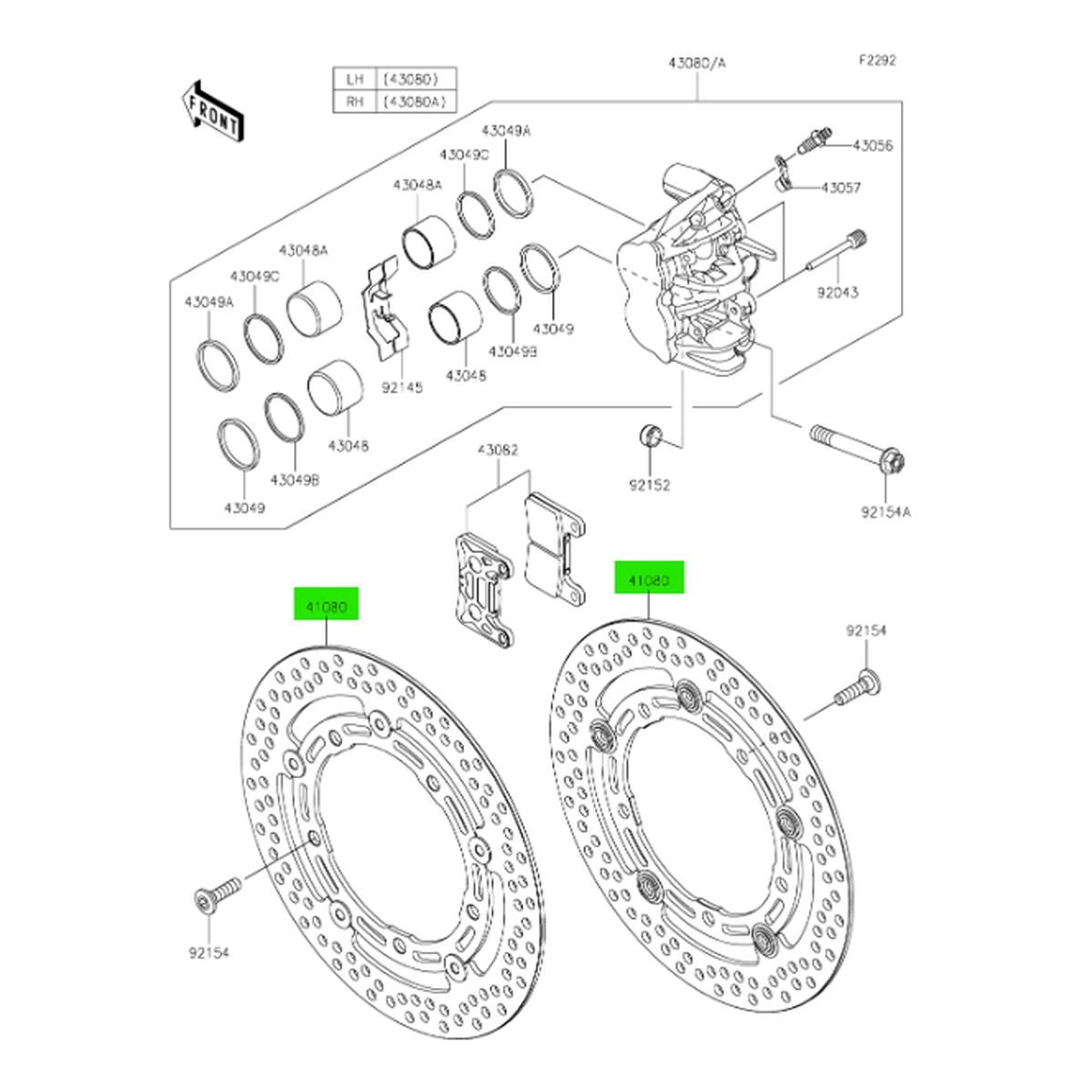 タイカワサキ純正 ニンジャ Ninja ZX-4R SE ZX-4RR フロント ブレーキ