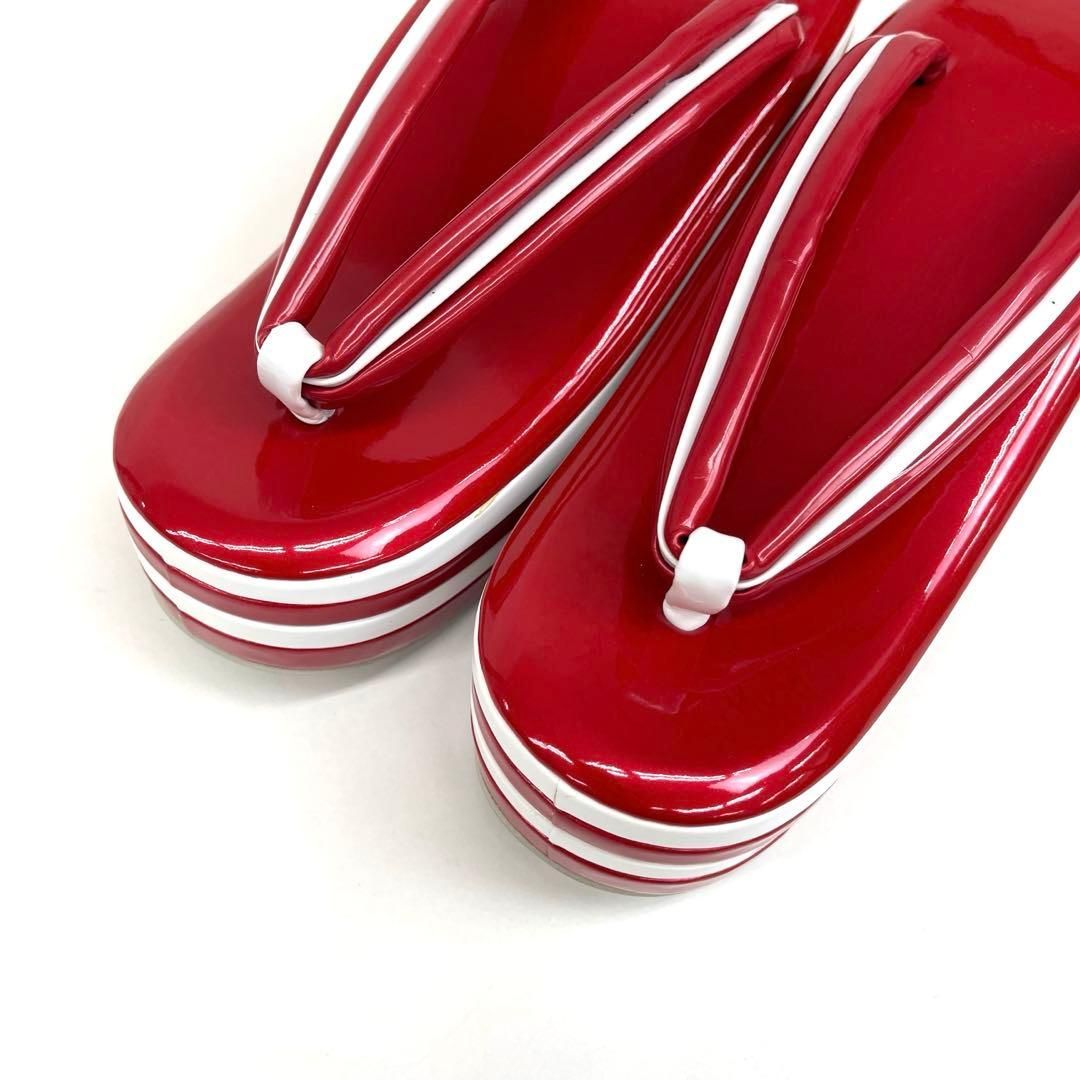 着物と帯 時流 Z 25981 t◆ 草履◆4段 Mサイズ 赤×白