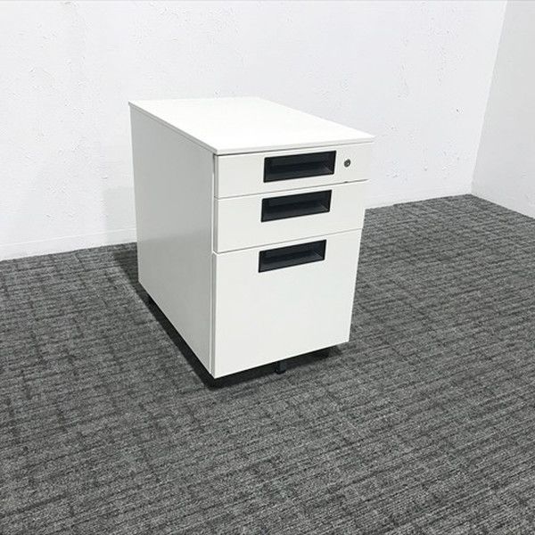 プラス インサイドワゴン 3段 デスクワゴン フラットライン 高603 ホワイト