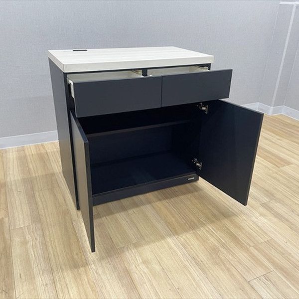 オカムラ ビジネスキッチン アルトピアッツァ カフェキャビネット ロータイプ ブラック