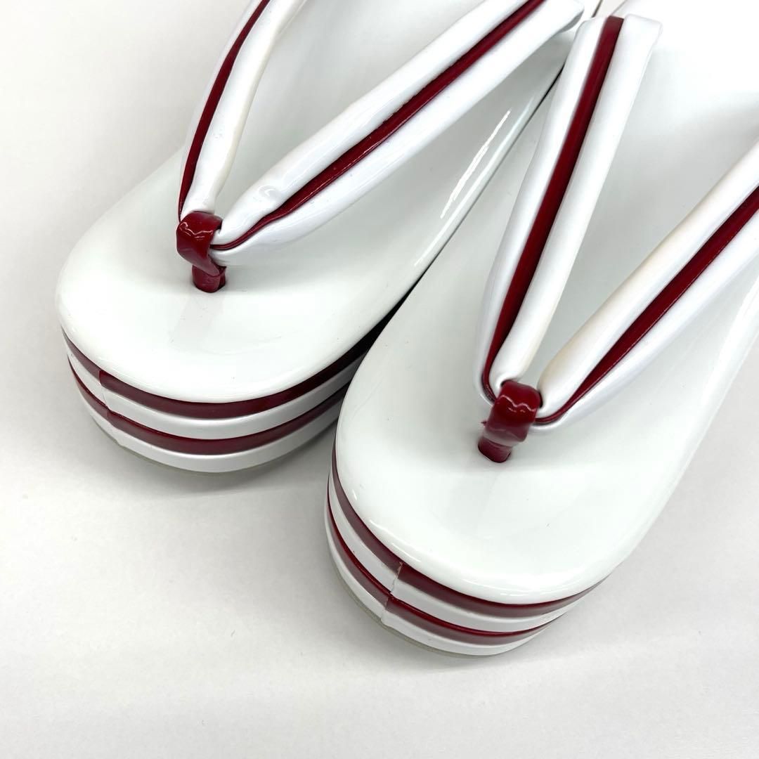 着物と帯 時流 Z 25980 t◆ 草履◆4段 Sサイズ 白×赤