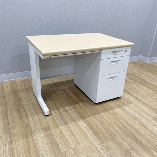 ライオン事務器 片袖デスク LEO 幅1000 オフィスデスク ナチュラル