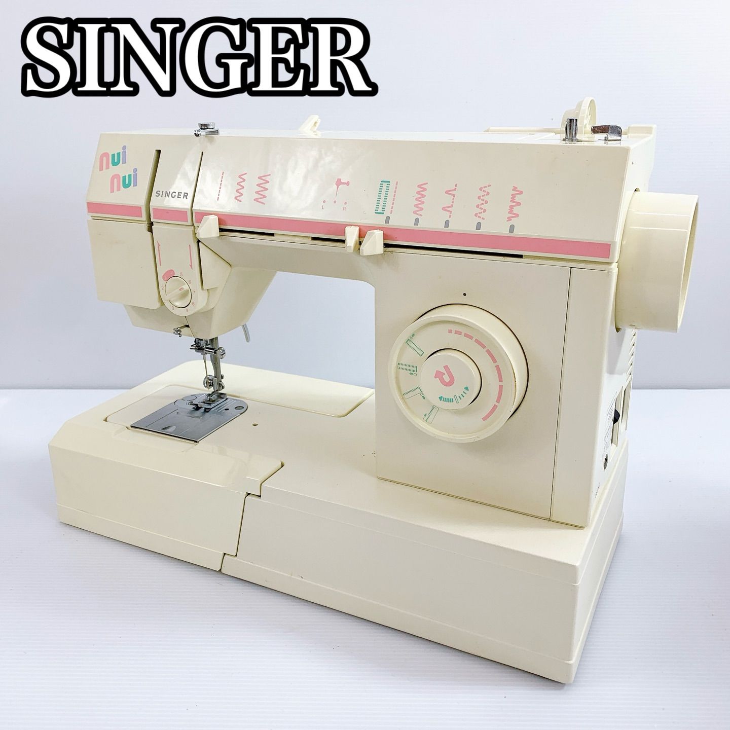 H-191 SINGER シンガー 電動ミシン 5805 ベージュ系 動作確認済み 多