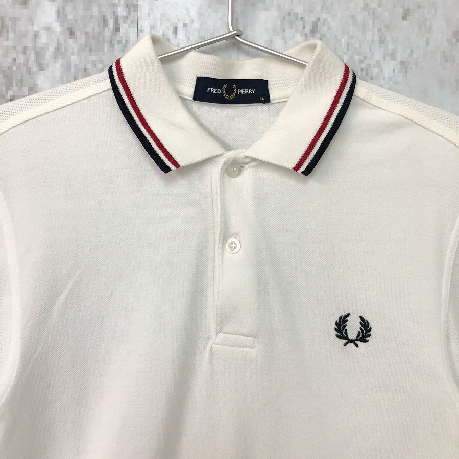 FRED PERRY フレッドペリー ポロ シャツ ホワイト XSサイズ □〇