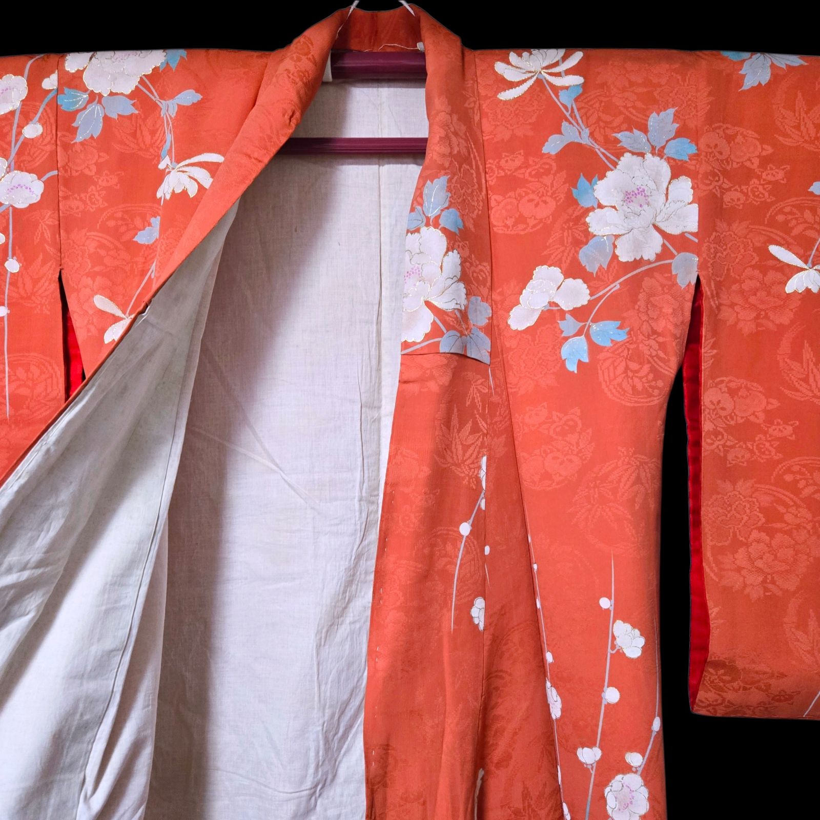 梅 牡丹 アンティーク着物 辻ケ花 扇 染め 絞り 名古屋帯 - メルカリ