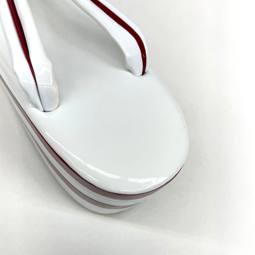  着物と帯 時流 Z 25978 t◆ 草履◆4段 Sサイズ 白×赤 草履 和装履物