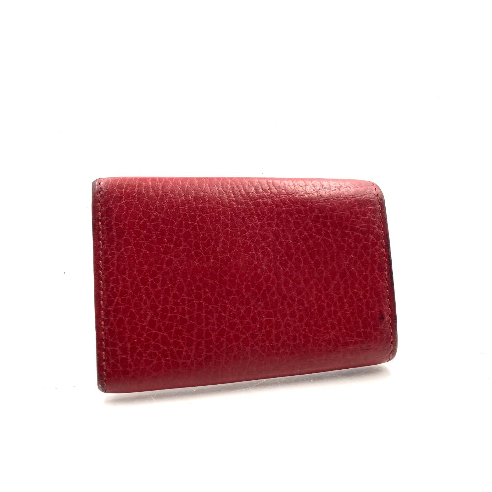 正規品 GUCCI GGマーモント 6連キーケース 赤 レザー ゴールド金具 美 GUCCI（グッチ） キーケース レディース ブランド 6連 レザー GG