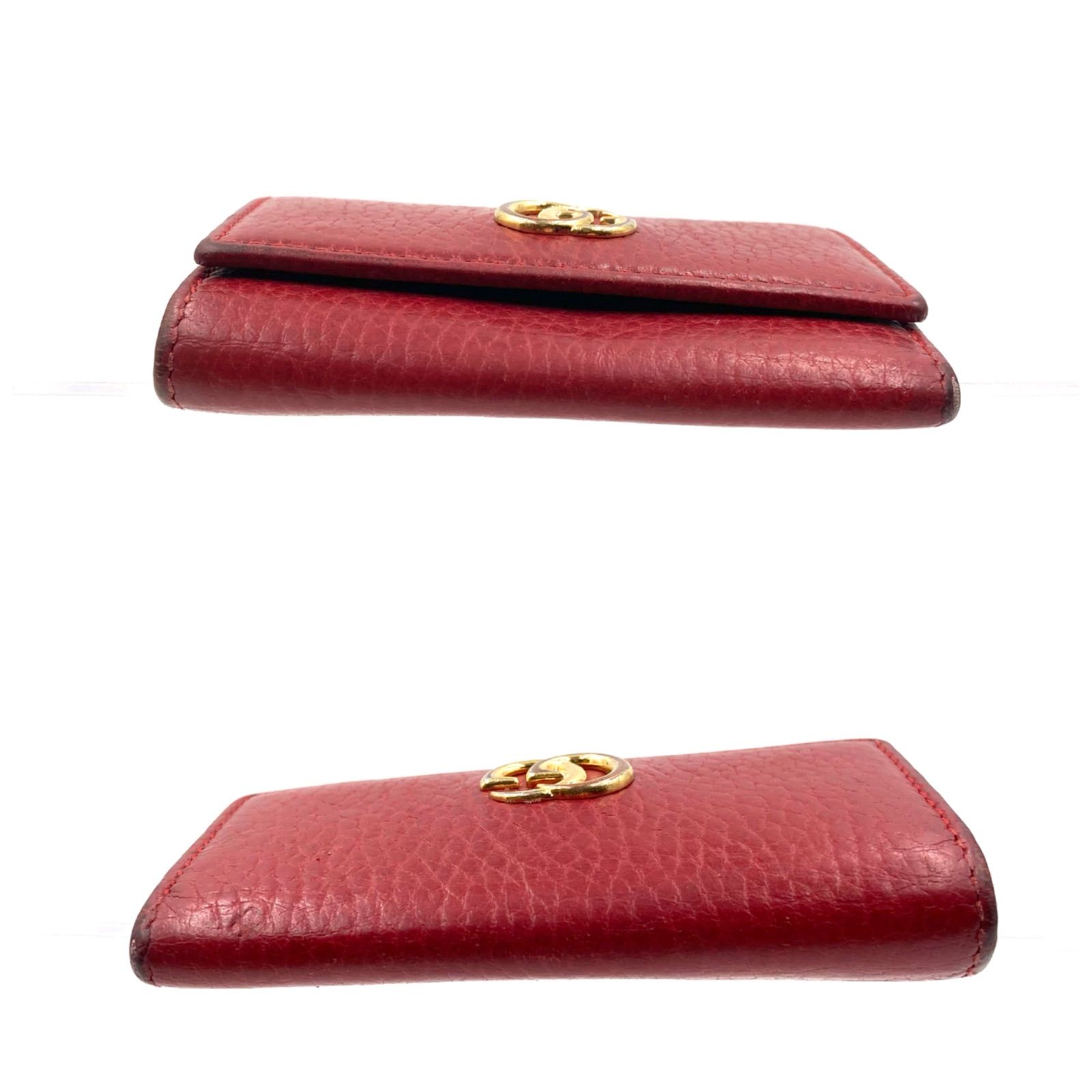 未使用品　箱付き　GUCCI グッチ　キーケース　GG柄　マーモント　ゴールド GUCCI グッチ 6連キーケース GGマーモント レザー ブラック 黒