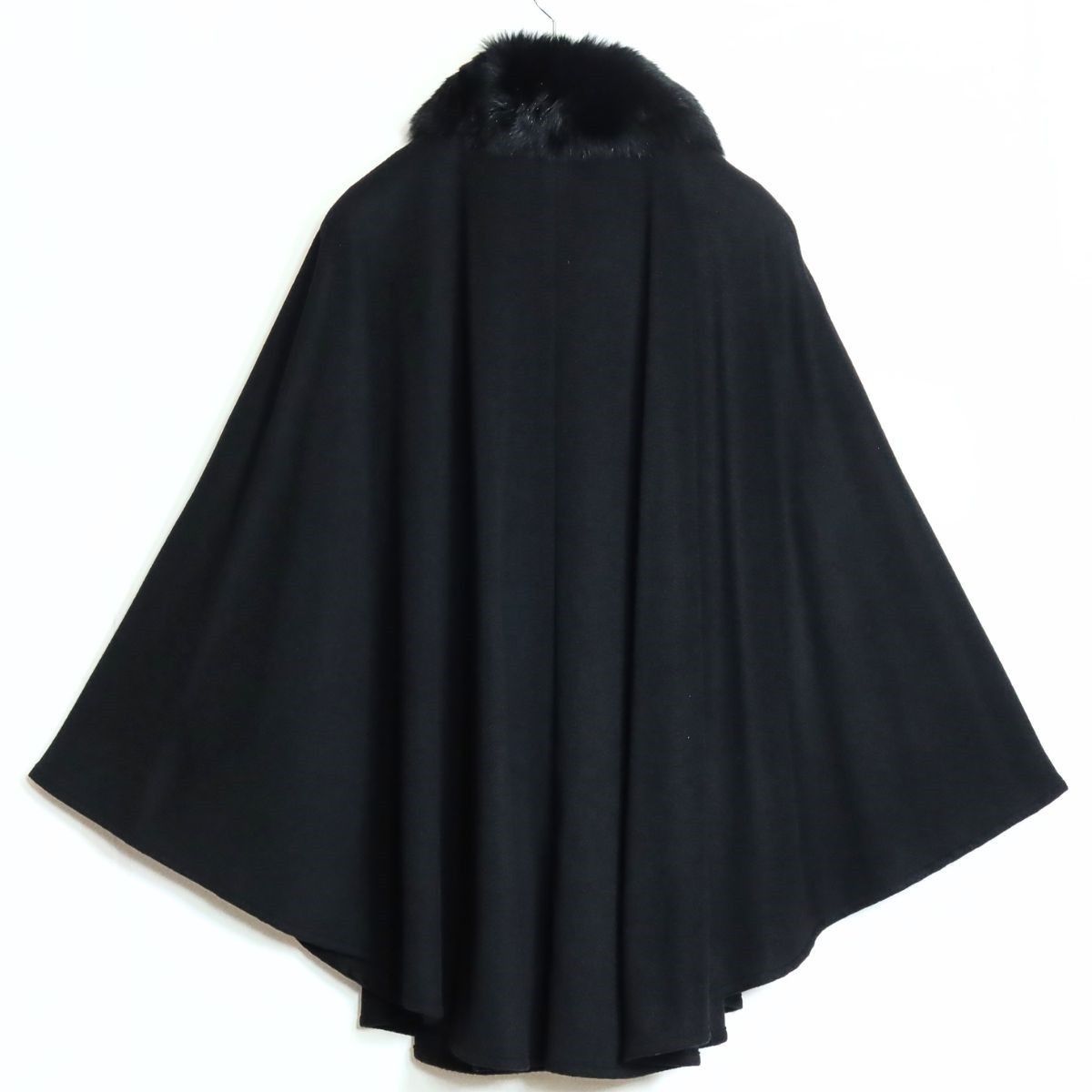 美品】レリアン☆ フォックスファーのティペット付き♪ウール100コート