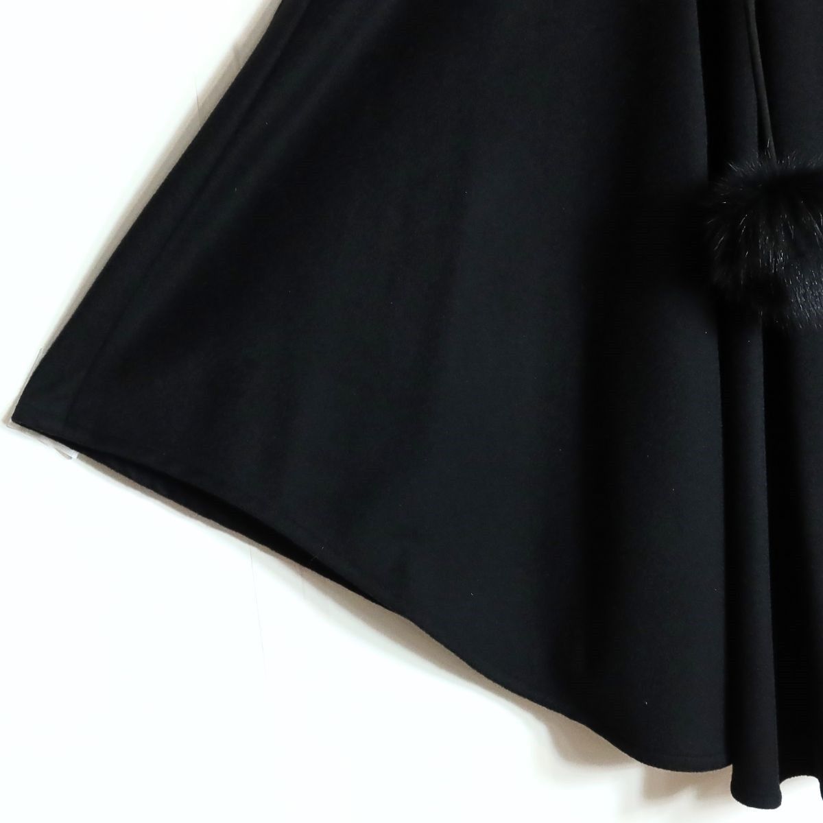 美品】レリアン☆ フォックスファーのティペット付き♪ウール100コート  