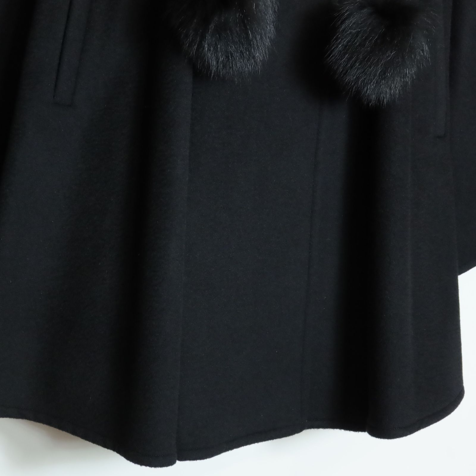 美品】レリアン☆ フォックスファーのティペット付き♪ウール100コート