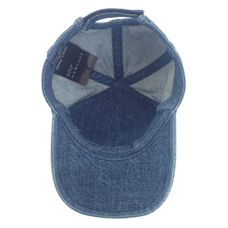 ☆多少色ヤケあり☆ ミュウミュウ MIUMIU デニムベースボールキャップ