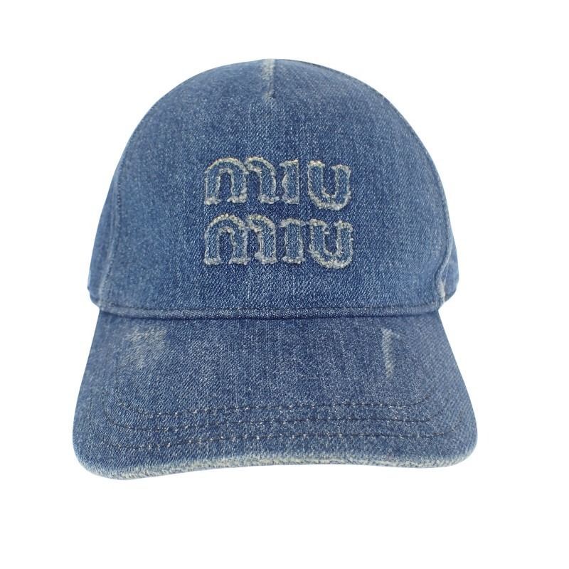 ☆多少色ヤケあり☆ ミュウミュウ MIUMIU デニムベースボールキャップ