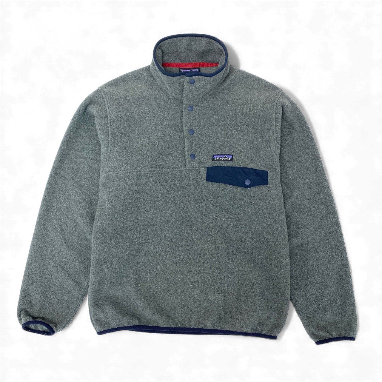 21 L 9 patagonia パタゴニア ライトウェイト シンチラ スナップT プルオーバー フリース バイカラー メンズ アウトドア XS グレー ネイビー ポリエステル100％u 02 t