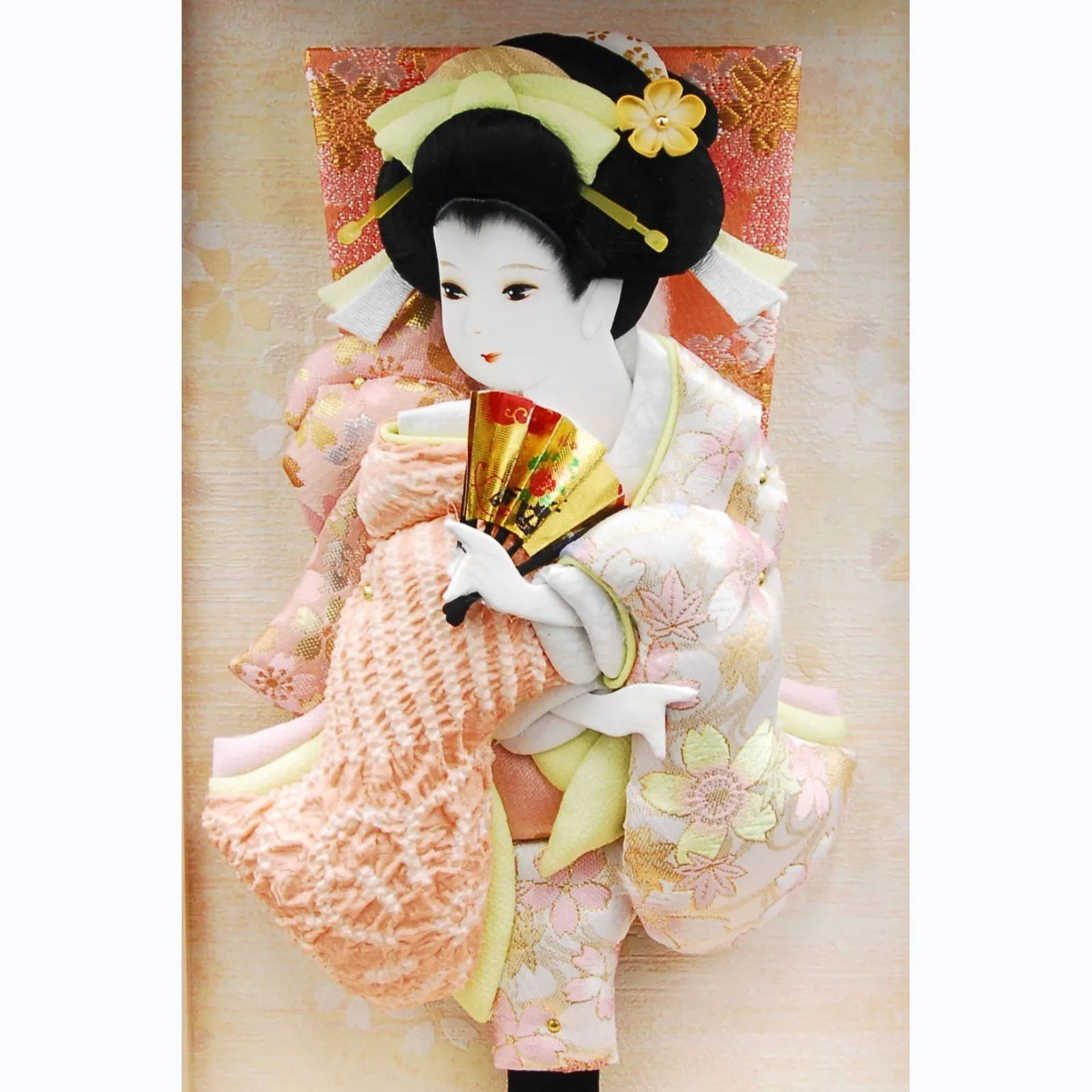 9号 金襴鹿の子絞り振袖押絵羽子板 額飾