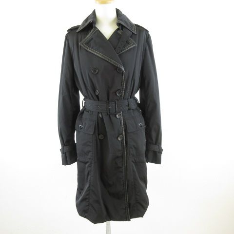 【中古】コムサデモード COMME CA DU MODE トレンチコート 長袖 ロング レザー 黒 9 *T98 レディース コムサデモード COMME CA DU MODE トレンチコート 長袖 ロング レザー