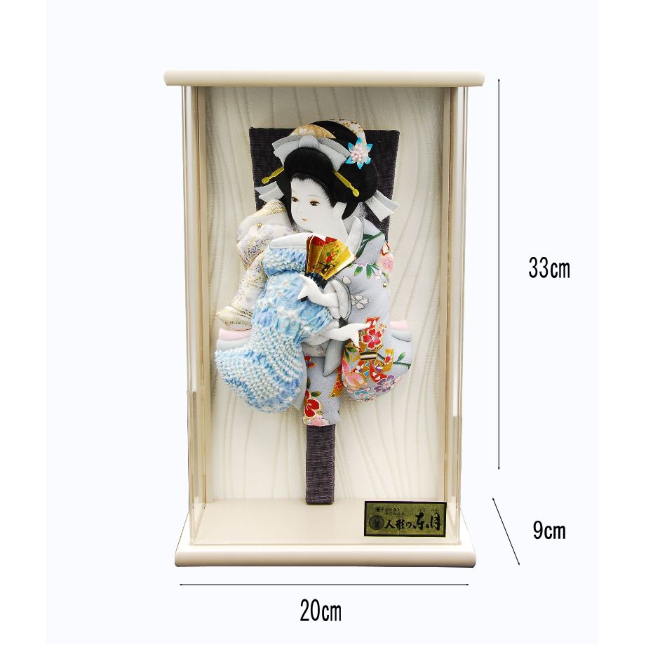  9号 水色鹿の子絞り振袖押絵羽子板 額飾 羽子板 正月