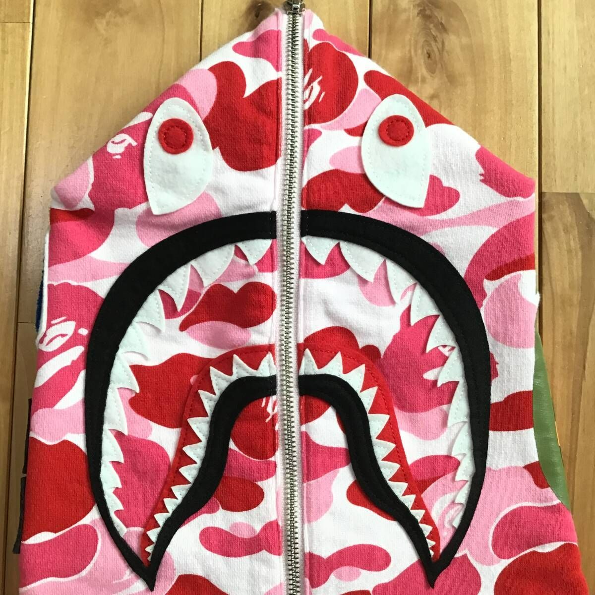 ABC Camo Pink ハーフジップ シャーク パーカー Sサイズ shark half