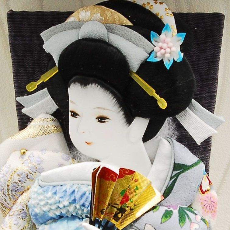 水色鹿の子絞り振袖押絵羽子板