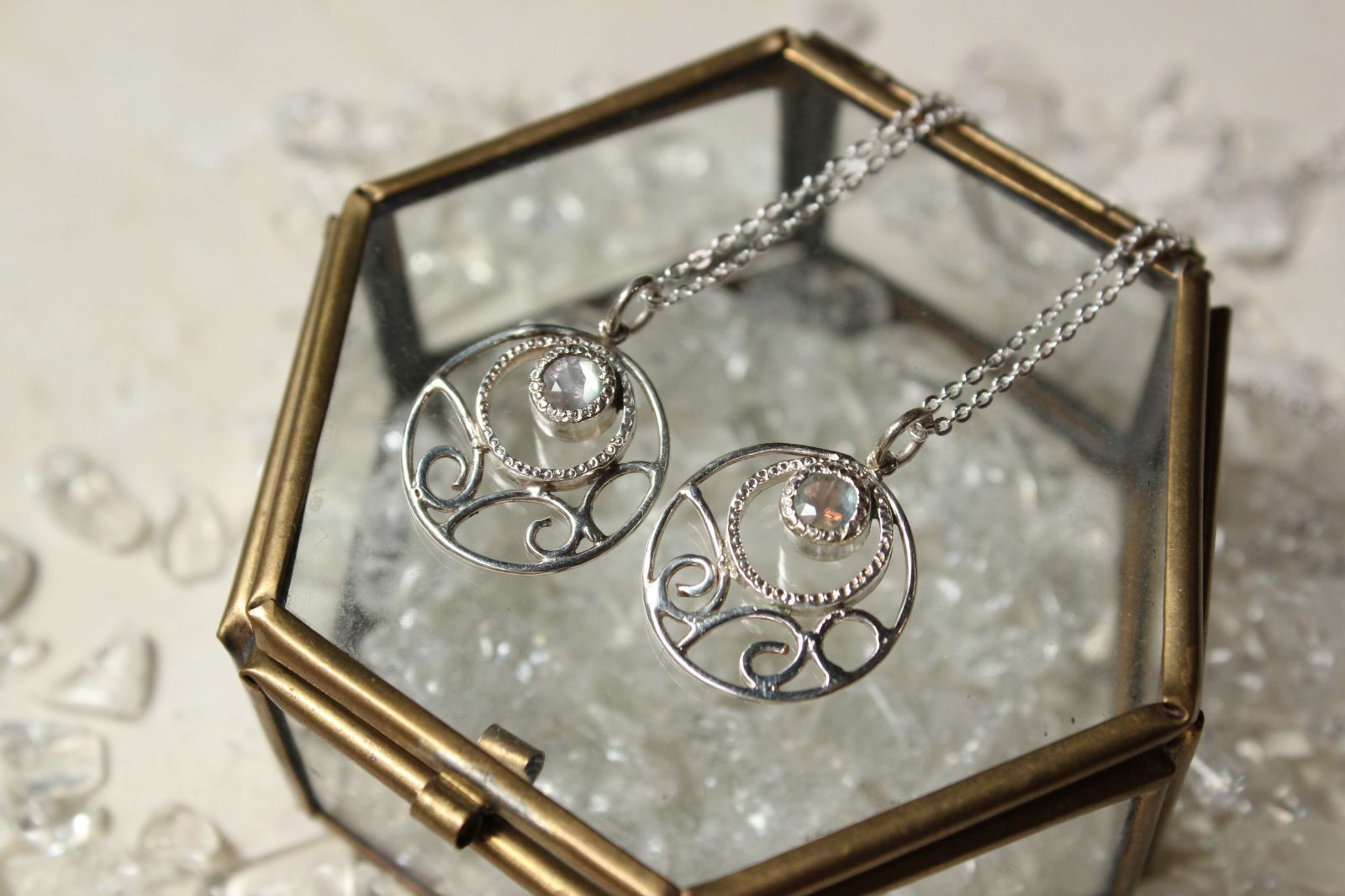 ブルームーンストーンのネックレス silver azur