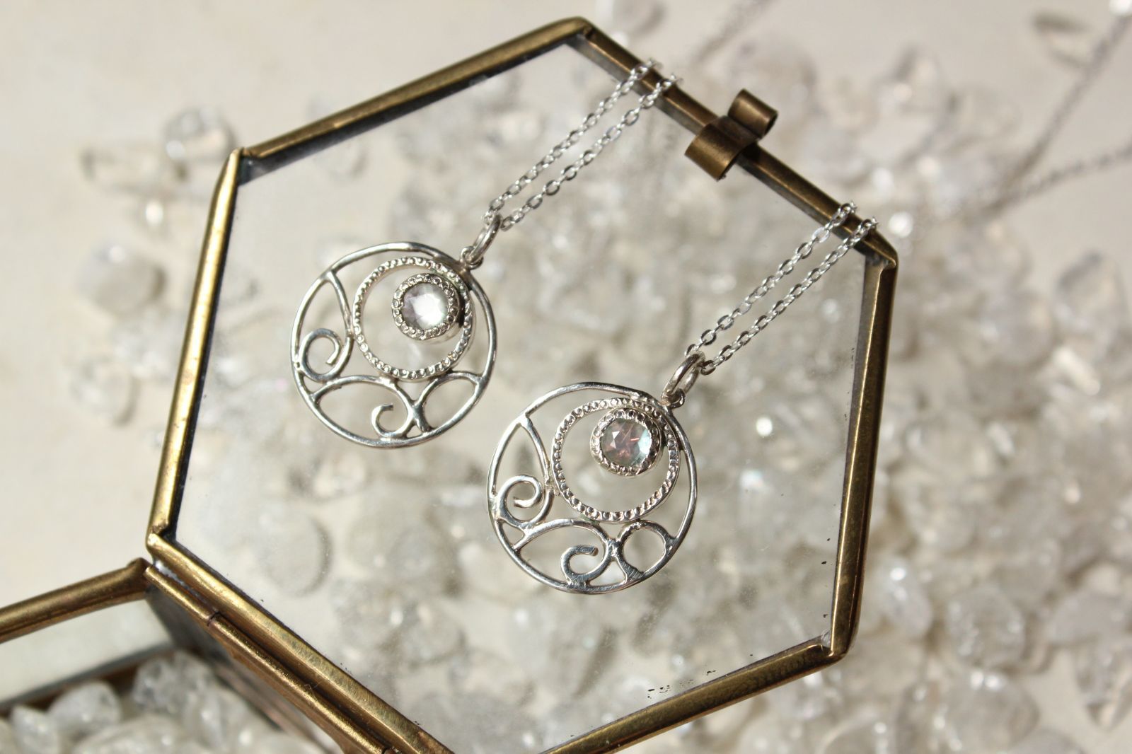 ブルームーンストーンのネックレス silver azur