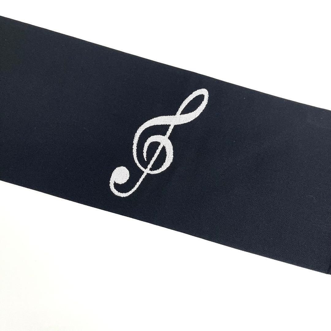  着物と帯 時流 N 25972 t 正絹 九寸名古屋帯 音符 長尺 黒 名古屋帯 帯