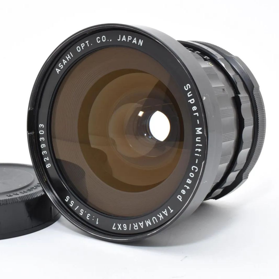 Pentax SMC Takumar 6 x 7 55 mm F 3 5 広角レンズ 中判67対応 光学 ペンタックス67 67 II用 動作品 リアキャップ付