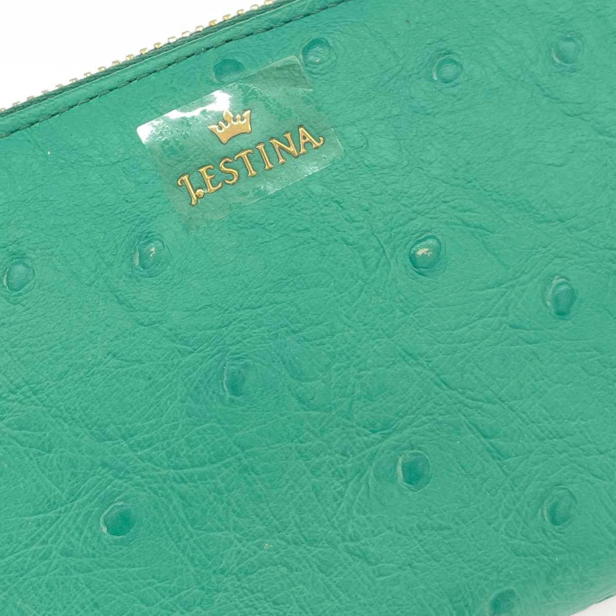 J.ESTINA ジェイエスティナ ラウンドファスナー長財布 オーストリッチ 