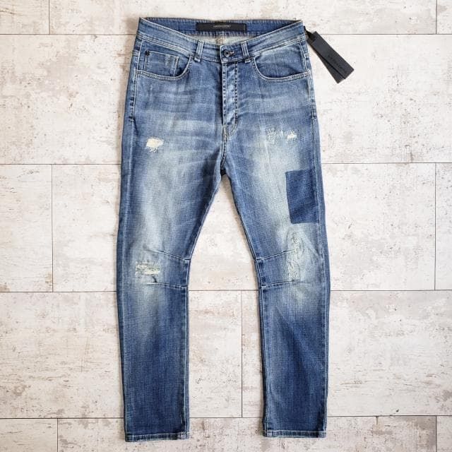 メッサジェリエ ☆ダメージ加工 デニム パンツ 30 伊製 MESSAGERIE メッサジェリエ ☆ ダメージ加工 デニム パンツ 30 伊製 イタリア製