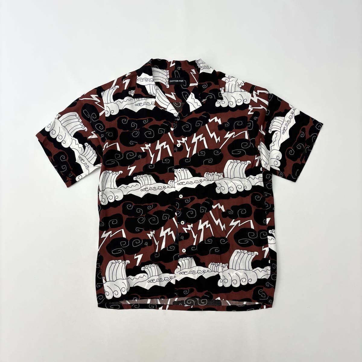 2025 COTTON PAN コットンパン Chank 雲 半袖 レーヨン シャツ SHIRT BROWN ブラウン サイズ 2 定価31 900円 712 0040